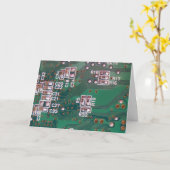 回路基板招待状カード カード (黄色い花)