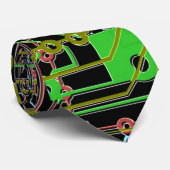 回路基板色図解入りの、写真付きの黒 ネクタイ (ロール)
