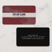 回路基板部品深い赤 名刺 (正面/裏面)