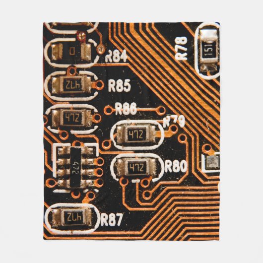 回路基板,ケーブル,コンデンサ,カード, フリースブランケット (正面)