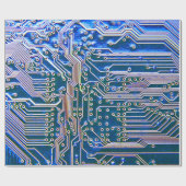 回路基板，コンピュータ，青，コンデンサ，チップ，ci ラッピングペーパー (フラット)