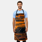 回路基板。電子計算機ハードウェアテクノ エプロン (着用した状態)