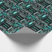 回路淡い青2メリークリスマスのラッピング紙 ラッピングペーパー (角)