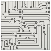 回路部品-白の黒 ファブリック (見本)