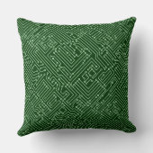 回路 – 暗い森の緑に幽霊緑 クッション (裏面)
