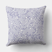 回路 – 深いネイビーブルー(白) クッション (裏面)