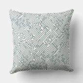 回路 – 白の濃い苔の緑 クッション (裏面)