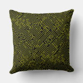 回路 – 黒の黄色 クッション (裏面)