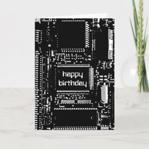 回路B&W 'ハッピーバースデー'カード カード