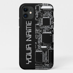 回路B & W 2 「名前」 iPhoneケース側ブラック iPhone 11 ケース