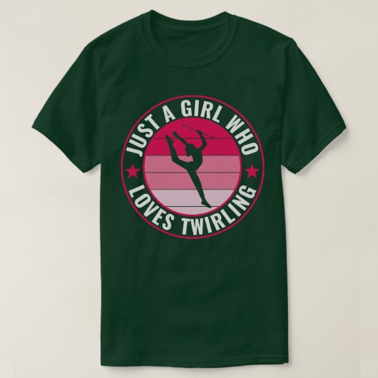 回転が大好きな女の子、バトン・トワイラー Tシャツ (デザイン正面)