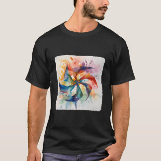 回転するカラフルな風に歌う羽根 Tシャツ
