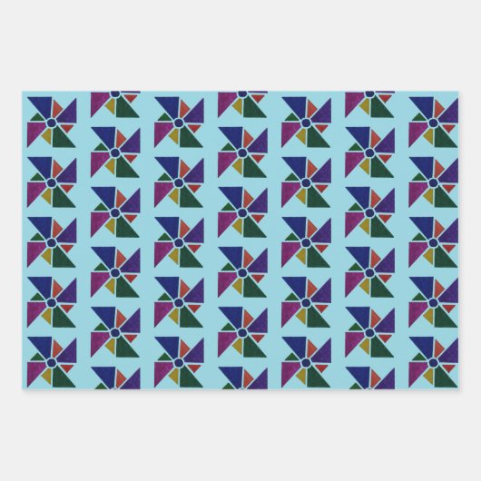 回転するファンのギフトラップ ラッピングペーパーシート (正面3)