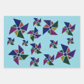 回転するファンのギフトラップ ラッピングペーパーシート (正面)