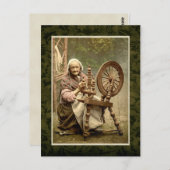 回転するホイールを持つアイルランド人女性 ポストカード (正面/裏面)