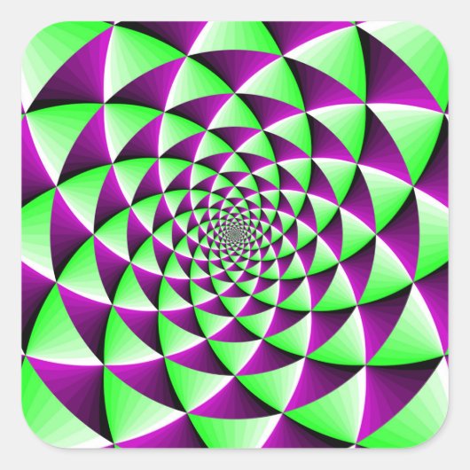 回転する光イリュージョン効果 スクエアシール (正面)