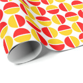 回転する円 – オレンジと赤 ラッピングペーパー (ロールコーナー)