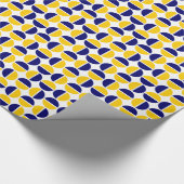 回転する円 – 琥珀とダークブルー ラッピングペーパー (角)