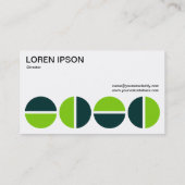 回転する円 – 緑のシェード 名刺 (裏面)