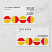 回転する円 – 赤とオレンジ 名刺 (正面/裏面)