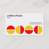 回転する円 – 赤とオレンジ 名刺 (裏面)