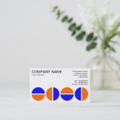 回転する円 – 青とオレンジ 名刺 (スタンド正面)