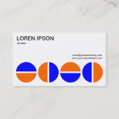 回転する円 – 青とオレンジ 名刺 (裏面)