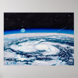 回転する高さから地球： ポスター