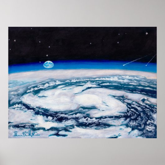 回転する高さから地球 ポスター (正面)