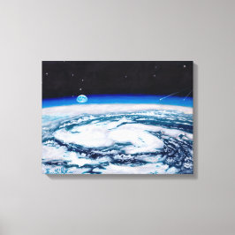 回転する高さから地球：切り取られていないキャンバス キャンバスプリント