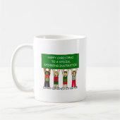 回転のインストラクターの幸せなクリスマス コーヒーマグカップ (左)