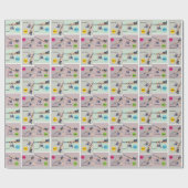 回転の巻き枠が付いている回転棒を投げる4つのステップ ラッピングペーパー (フラット)