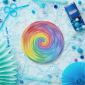 回転の虹の紙皿 ペーパープレート (パーティー)