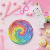 回転の虹の紙皿 ペーパープレート (パーティー)