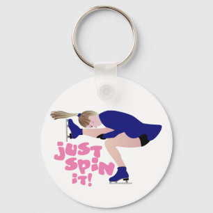 回転アイススケートのKeychainを坐らせて下さい キーホルダー