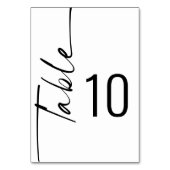 回転エレガント書道白黒結婚の テーブルナンバー (正面)