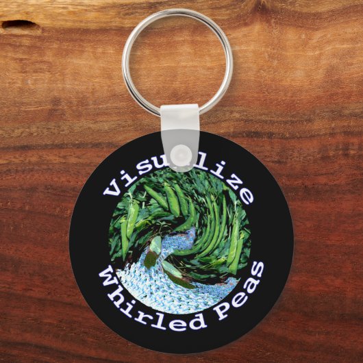 回転エンドウ豆キーチェーンを視覚化 キーホルダー (正面)