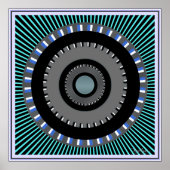 回転ギアホイールの光学錯覚 ポスター (正面)