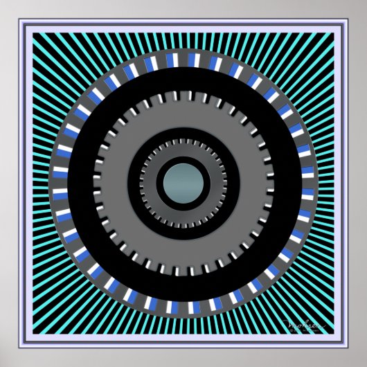 回転ギアホイールの光学錯覚 ポスター (正面)