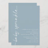 回転スクリプトほこりっぽい青い赤ちゃんシャワー散水 招待状 (正面/裏面)