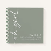 回転スクリプトセージOhガールシャワーゲストブック ノートブック (正面)