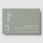 回転スクリプトセージOhボーイベビーシャワーゲストブック ゲストブック (正面)