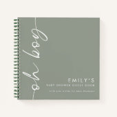 回転スクリプトセージOhボーイベビーシャワーゲストブック ノートブック (正面)