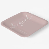 回転スクリプト名ほこりっぽいバラオ女の子ベビーシャワー ペーパープレート (傾斜あり)