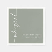 回転スクリプト名Ohガールセージ赤ちゃんシャワー スタンダードカクテルナプキン (正面)