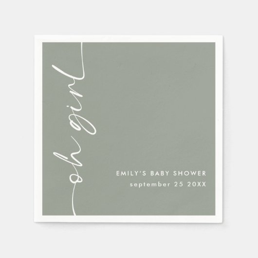 回転スクリプト名Ohガールセージ赤ちゃんシャワー スタンダードカクテルナプキン (正面)