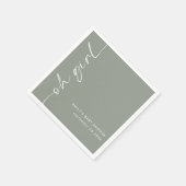 回転スクリプト名Ohガールセージ赤ちゃんシャワー スタンダードカクテルナプキン (角)