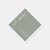 回転スクリプト名Sage Ohベビーシャワー スタンダードカクテルナプキン (角)