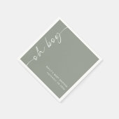 回転スクリプト名Sage Oh Boyベビーシャワー スタンダードカクテルナプキン (角)