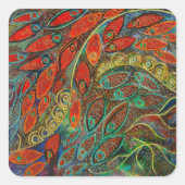 回転ドア絵を描のシール スクエアシール (正面)